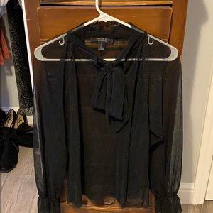 Black see through cuff top